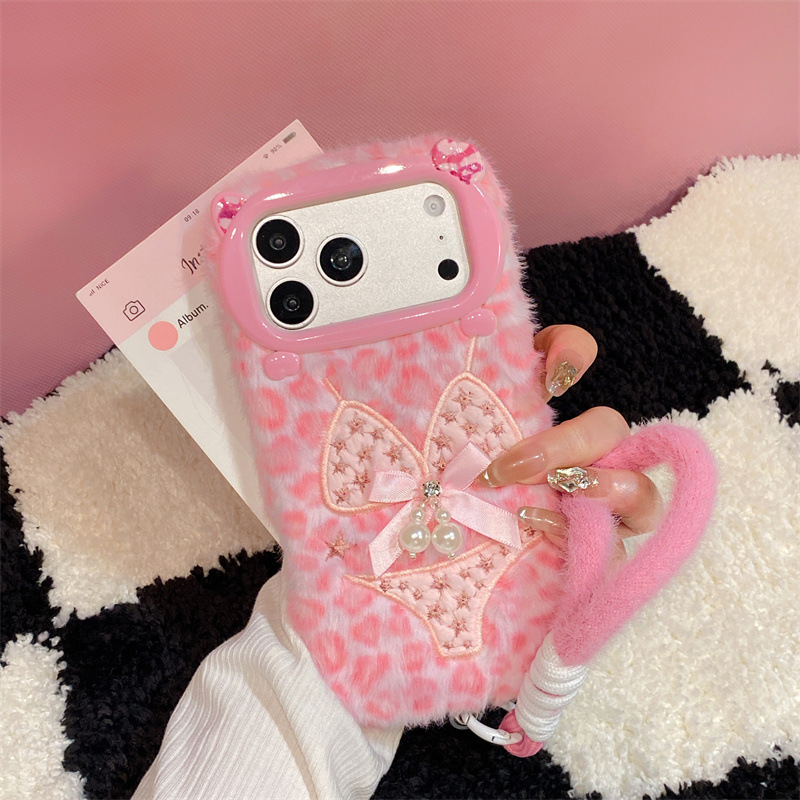 Apple Iphone 15 - Luxury Leopard Print Bikini Pattern Plush