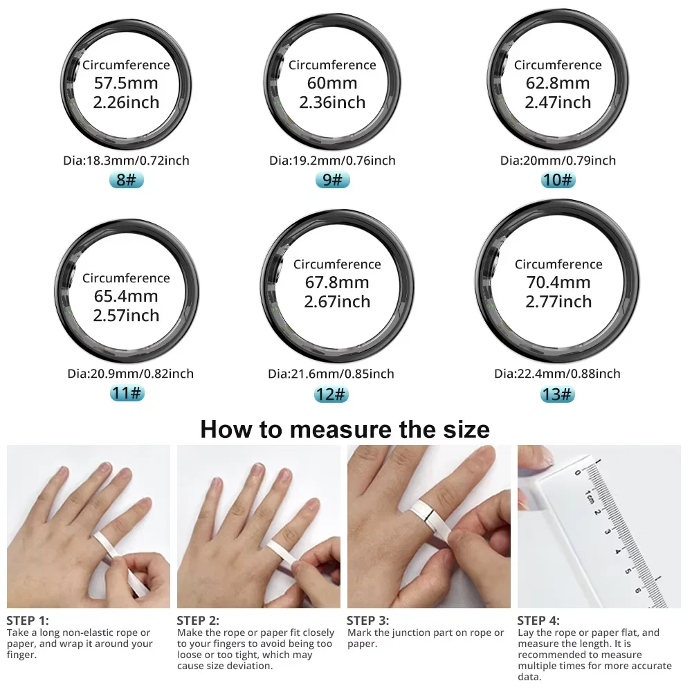 R09 Smart Ring Men Women with  - огляд і ціна Temperature Ring Skin